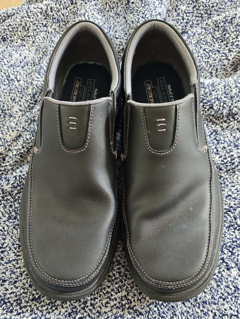 Skechers Men’s Black Slip-On Casual Loafers- Size 12